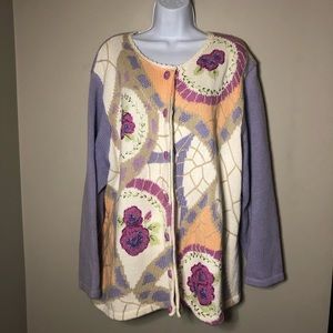 Storybook Knits Abstract Floral Cardigan